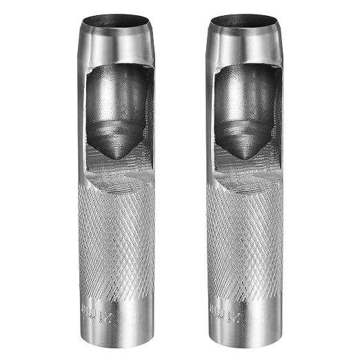 HARFINGTON 2pcs Leather Round Hole Punch, 21mm Hollow Hole Puncher Cutter Carbon Steel Circle Hole Punching Cutting Tool for Belt/DIY Leather Craft