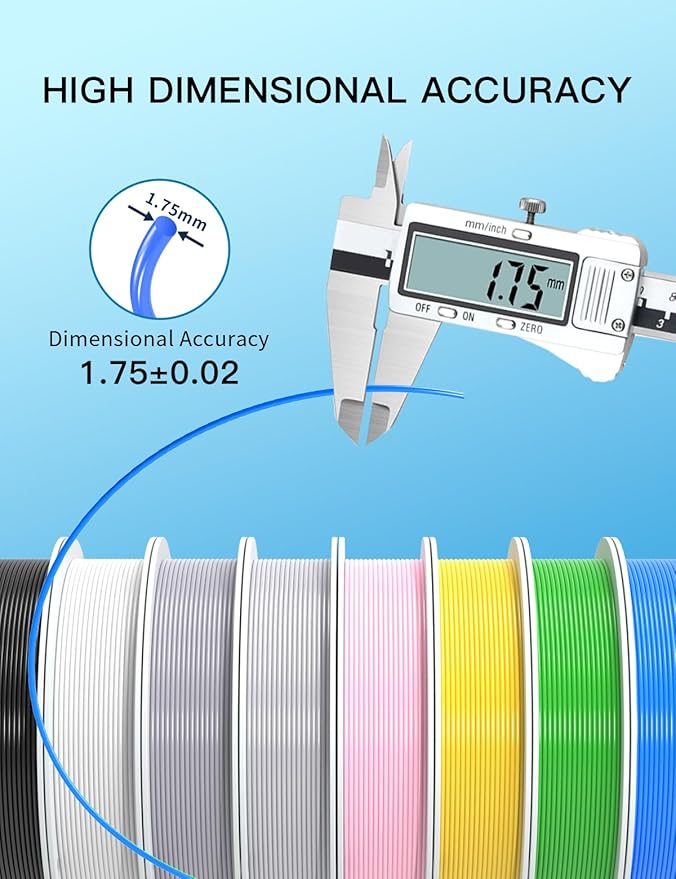 PINBALL PETG 3D Printer Filament 1.75mm High Precision Durable Strong Filament Mith Better Flow Dimensional Accuracy +/- 0.02mm Suitable for Most FDM 3D Printers 4 Kilograms Sixteen Colors