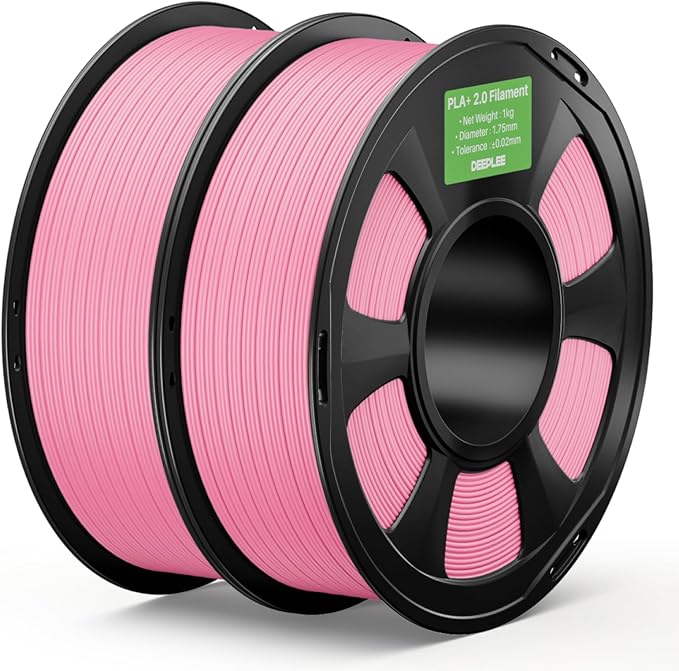 PLA+ 2.0 Filament 1.75mm, Stronger Toughness 3D Printer Filament, Pink 2KG, Upgrade PLA Plus 3D Printer Filament, High Speed PLA+ Filament for Most FDM 3D Drucker