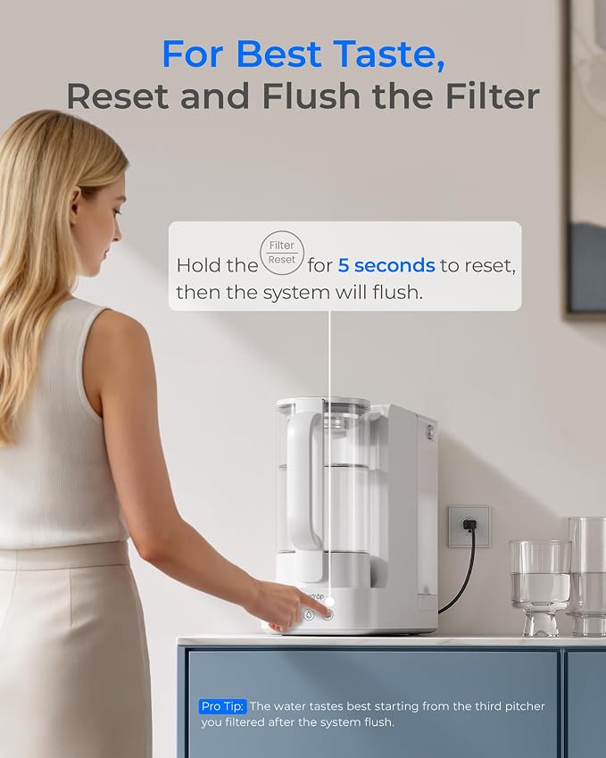 Waterdrop C2RFL Filter, Replacement for Waterdrop C2SL Reverse Osmosis Water Filter Countertop, 12-month Lifetime