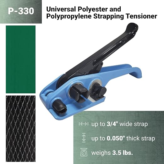 PET Strapping Tensioner Tool P-330 (with Cutter) for 5/8" Width PET & Polypropylene (PP) Strapping - Strong Strapping Tool - Durable PET Banding Tool - Manual Regular Duty Strapping by IDL Packaging