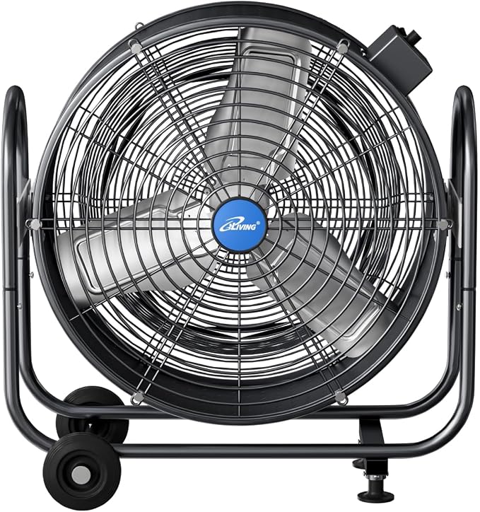 iLiving 24" BLDC Air Circulator High Velocity Floor Fan, 115V, 265W, Grey (ILG8M24-70EC)