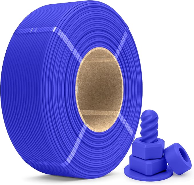 SUNLU PETG Filament Refill 1.75mm 1KG, High Speed 3D Printer Filament Refill, No-Spool Matte PETG Refill for Reusable Spools Compatible with Bambu Labs Filament Printer, 1KG/Roll (Matte Blue)
