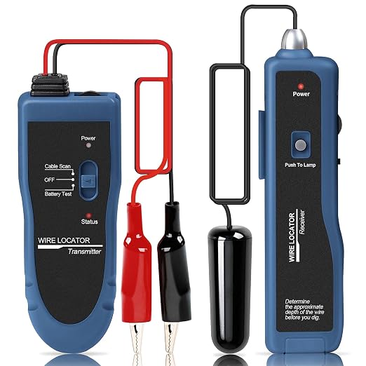 Underground Wire Locator & Cable Tester F02 Pro with Rechargeable 1100mAh Battery for Locating Wires & Control Cables
