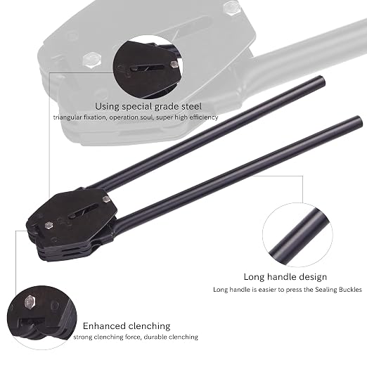 Pallet Banding Strapping Kit with Polyester(PET) Strapping Tensioner, 300ft 5/8" Polyester (PET) Strapping Roll and 50pcs Steel Seals