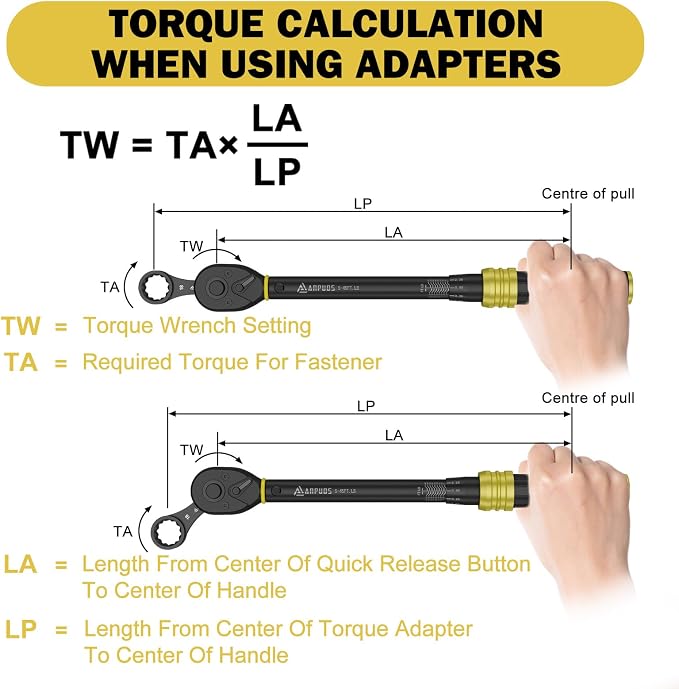 ANPUDS 17 Pcs Metric Torque Adapter Set, 8-22mm, 3/8" 12-Point Extension | 1/2''+1/4'' + Bit Adapter, Cr-Mo Steel, Torque Wrench Adapter, for Engine Bay, Brake, Suspension & Tight Access, Black