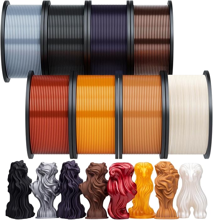 Pangda 3D Printer Filament Bundle 1.75mm Multicolor Matte or Silk PLA Filament 3D Printing Material for Halloween Thanksgiving Day Christmas Easter Holiday Crafting Decorations (Industrial Color)