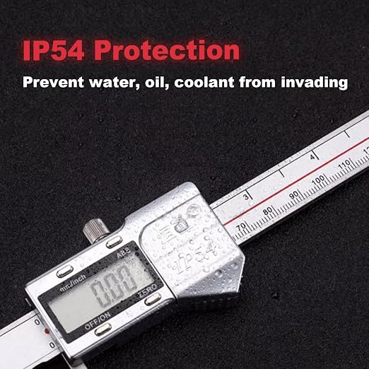 Long Upper Jaw Digital Caliper, Electronic Caliper Measuring Tool with Long Upper Jaw for Measuring Diameter of Deep Holes, 0-12"/300mm Measuring Range, 0.0005"/0.01mm Resolution (12 Inch)