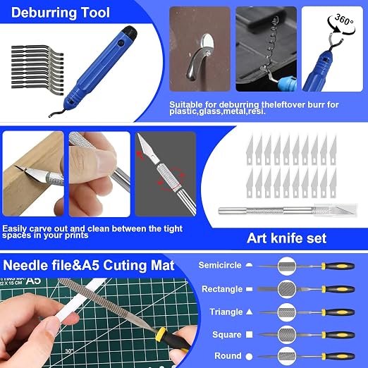 135PCS 3D Printer Tools Kit,3D Printer Accessories for 3D Printer Modeler Basic Tools Diverse,Including Nozzle Cleaning Kit,Polishing Machine,Deburring Tool for Remove/Trim and Finish 3D Print