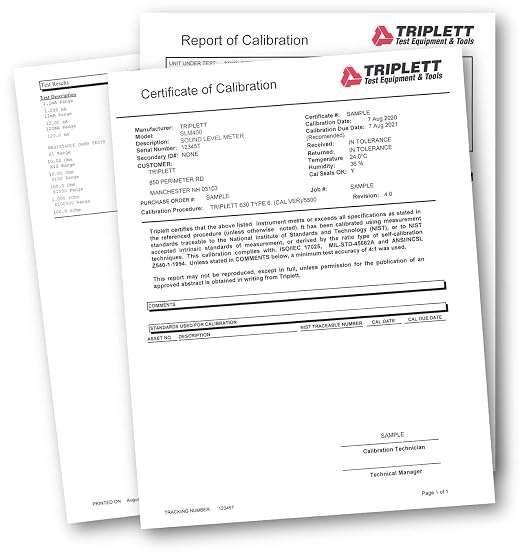Triplett SLM600-KIT-NIST Sound Level Datalogger Kit with Calibrator with Certificate of Calibration to NIST