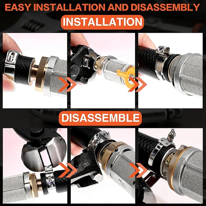 360PCS Stepless Single Ear Hose Clamp Kit - 16 Sizes 5.3-36.1mm (1/4"-1-3/8") 304 Stainless Steel Rustproof Leak-Proof Clamps with Pliers for Automotive Fuel Line, PEX Pipe, Marine & Home Plumbing