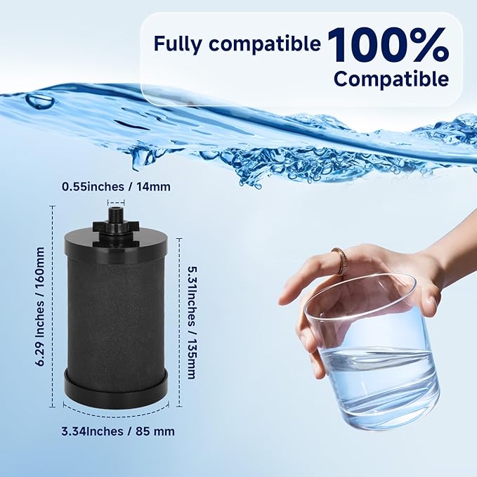 2387 Pro Filter Replacement, NSF/ANSI 42 Certified for Alexapure Water Filter Replacement, 5,000 Gallon Throughput Capacity Compatible with Alexapure Water Filtration System - 1 Filter Pack Black