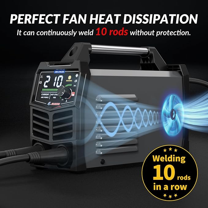 GZ GUOZHI Stick Welder 210Amp Large LED Display Digital Inverter IGBT Welding Machine,110V/220V Dual Voltage Hot Start Portable MMA ARC Welder Machine