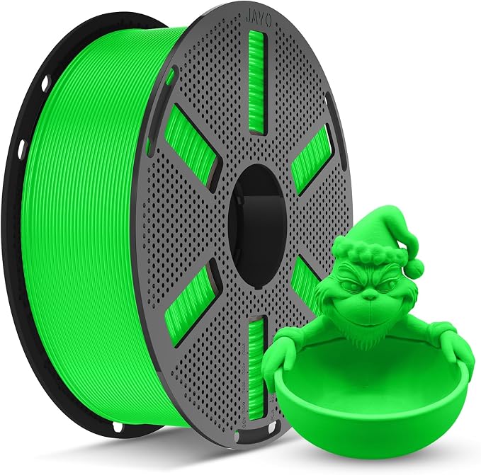 JAYO Green PLA 3D Printer Filament 1.75mm 1.1kg Reusable Spool | ±0.02mm Accuracy, Tangle Free, Vacuum Sealed, Smooth Printing, Compatible with Most FDM 3D Printers
