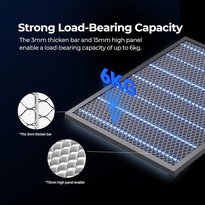 Creality Honeycomb Working Table 460x346mm, Laser Honeycomb Bed for Falcon A1 and A1 Pro, Aluminum Honeycomb Cutting Table for Fast Heat Dissipation and Desktop Protection (18.11” x13.62”)