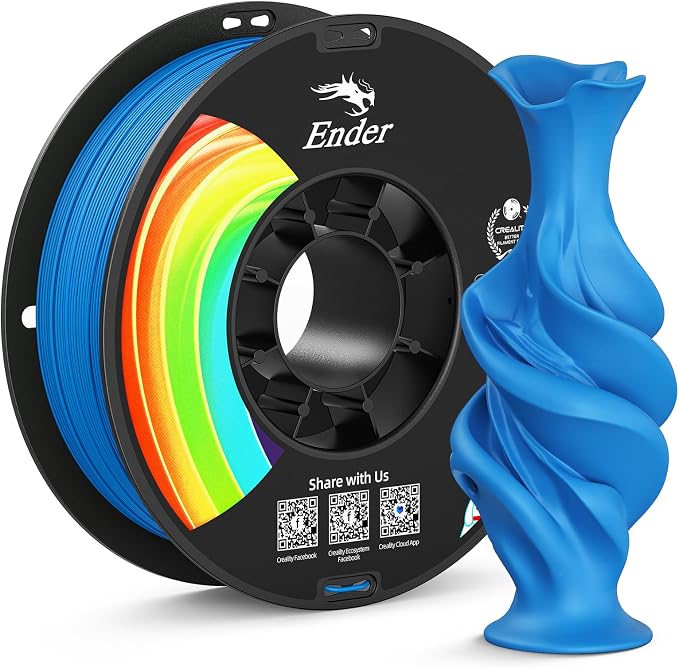 Creality Matte PLA Plus Filament 1.75mm, Low Warping, Minimal Layer Lines, Dimensional Accuracy +/- 0.02mm, 1kg (2.2lb) 3D Printer PLA+ Filament, Matte Aqua Blue