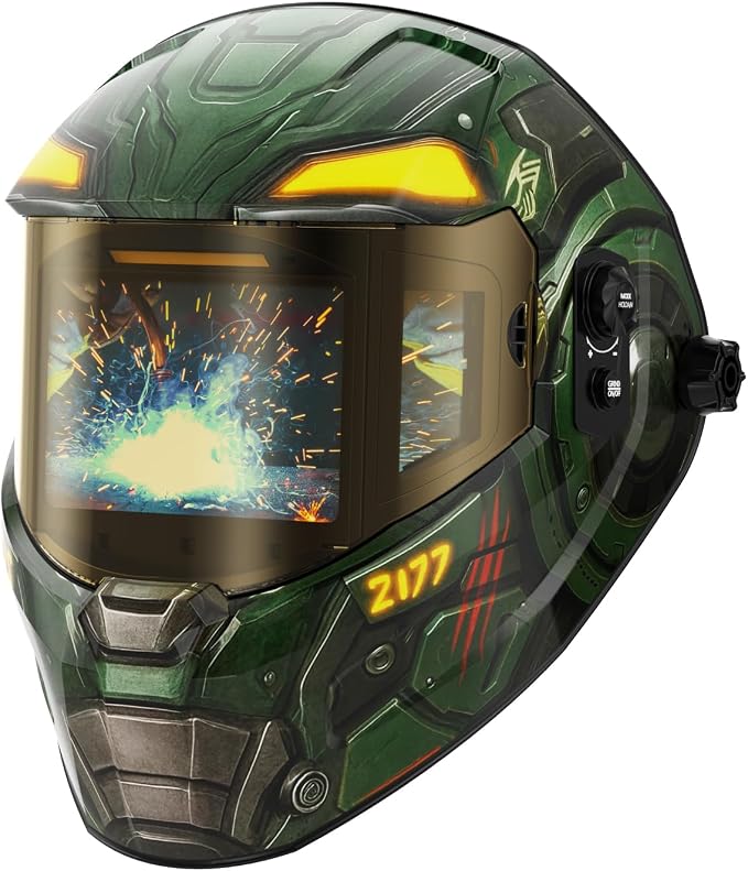 ANDELI Digitally Controlled Lens Auto Darkening Welding Helmet Panoramic View&Protective Welding Cap Fireproof Cotton