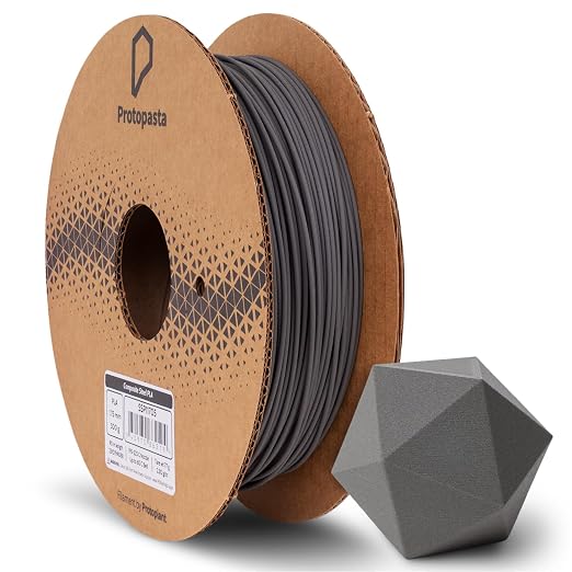 Protopasta Stainless Steel Filled PLA 3D Printer Filament | ProtoPlant Metal-Filled PLA Plastic Printer Filament with 60% Steel | Polish and Patina Friendly Metal Composite Filament | 500g Spool