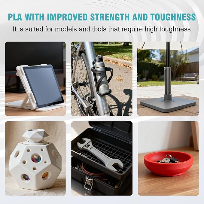 1.75mm PLA + Filament 8 Colors 250g 8 Pack, High Tough Low Warp 3D Printer Filament ±0.02mm for All FDM Printers