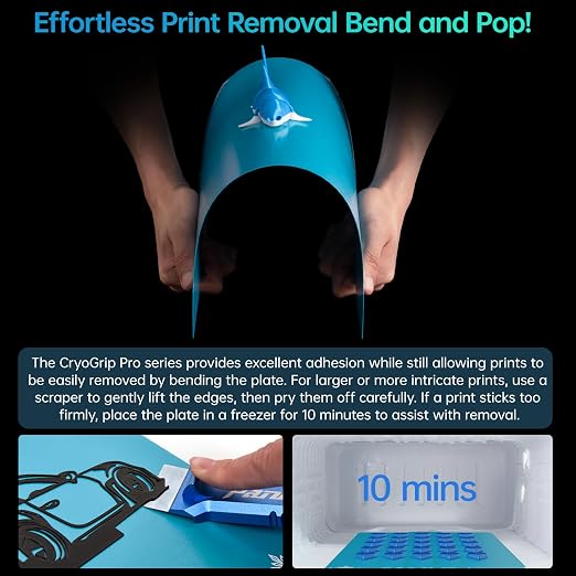 BIQU CryoGrip Pro Frostbite Build Plate for Bambu-Lab H2D H2S 3D Printers, Cold Plate, Room Temperature Printing, Double-Sided Textured Sheet, Print Area 350x325mm, 1 Piece