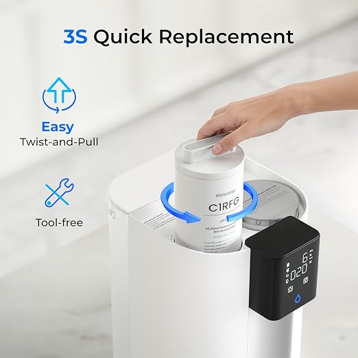 Waterdrop C1RFG Filter, Replacement for C1SL RO System, 12-Month Lifetime | Countertop Reverse Osmosis Filter, Enhanced Filtration, Long Filter Lifespan, Easy and Quick Filter Replacement