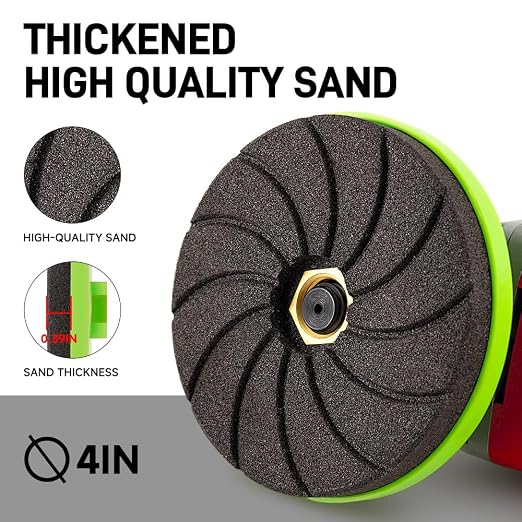 LOZLIN Diamond Polishing Pads, 3 Pack 4 Inch, for Tile, Marble and Granite, Chamfering, Edge Shaping, 50/100/200 Grit, Angle Grinder