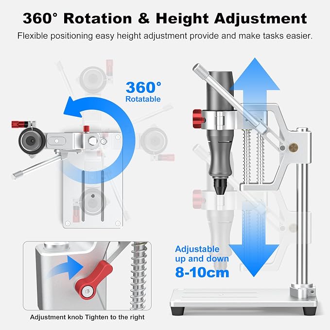 Mini Rotary Tool whit Drill Press -Rotary Tool Workstation Stand -Mini Portable Press & Tool Holder, 3-24V Regulated Power with 98 Accessories. Sanding, Cutting, Polishing, Drilling, DIY Crafts