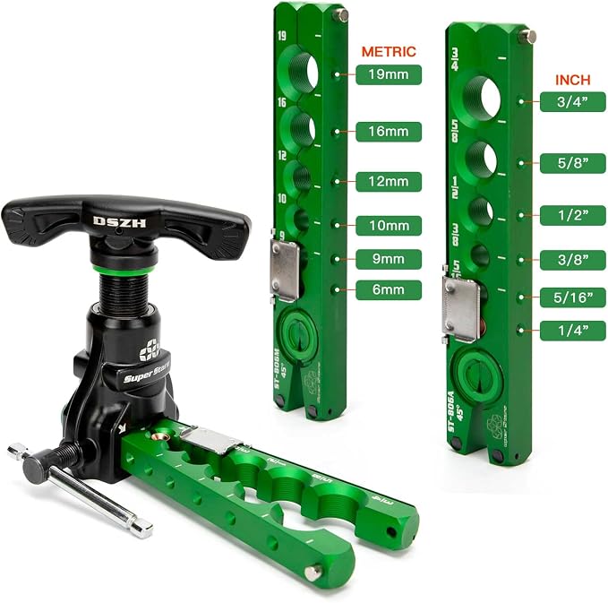 HVAC Flaring Tool Kit for 1/4" - 3/4" Copper Pipe Flare Tool 45°Eccentric Single Tubing Flaring Tool with Pipe Cutter & Deburring Tool for Copper Aluminum Pipes Refrigeration Air Conditioner Repair