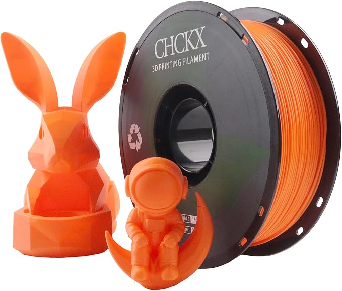 PLA 3D Printer Filament, Dimensional Accuracy +/- 0.03 mm, 1kg Spool(2.2lbs), 1.75 mm Fit for Most 3D Printers,Orange
