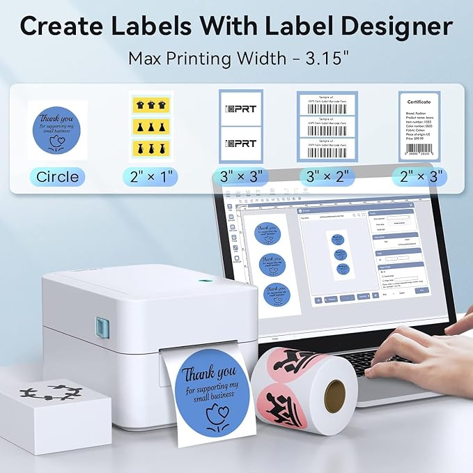 iDPRT Label Maker - 3 inch Thermal Printer for Small Business, Print Variety of Label Types via USB or LAN Network Connectivity, Barcode Printer for Warehouse, Office, Market, Support Multi Systems