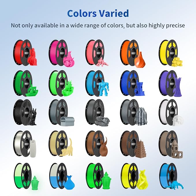 ANYCUBIC PLA Filament 1.75mm Bundle, 3D Printing PLA Filament 1.75mm Dimensional Accuracy +/- 0.02mm, 1KG Reusable Spool (2.2 lbs), 4KG Red + Green + Blue + Yellow