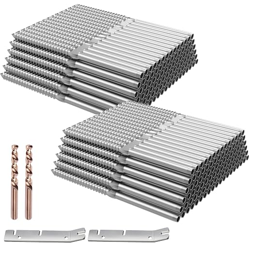 BLIKA 200 Pack T316 Stainless Steel Right&Left Handed Thread Swage Lag Screws for Wood Posts of 1/8" Deck Cable Railing Kit, Wire Railing Kit for Decks with Wrench, DIY Wood Baluster