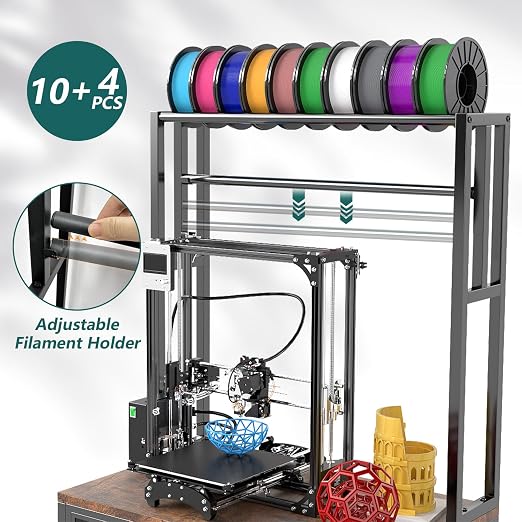 3D Printer Stand with Filament Storage, 29.5" x 18.9" Dustproof and Moisture-Proof Heavy Duty Large 3D Printer Table Cart with 360°Rolling & Cabinet for Workshop Studio Office (Rustic Brown)