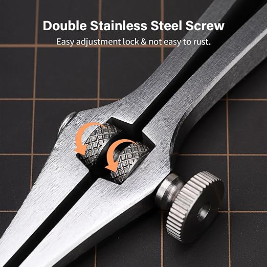 WUTA Leather Chisel All-Polished Pricking Iron Adjustable 2-6mm French Style Puncher Punching Tool (Adjustable 2 Teeth)