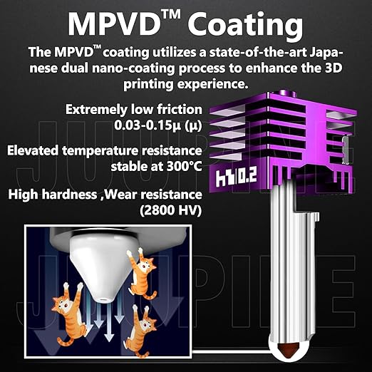 3PK 0.2/0.4/0.6mm MPVD Hotend for Bambu Lab X2D /P2S /H2D /H2C /H2S Print Head Anti-Stick Nozzle for A1mini A1 Hotend X2D P2S Nozzle Upgrade Hardened Steel HV2800 Extreder Kit for Bambu lab X2D