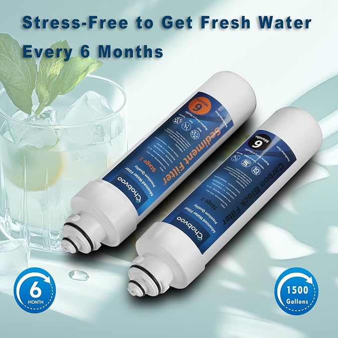 2 Stage Water Filter Replacement for Brio® NFMCTO5MS2 and NFMPP5M, Compatible with The UVF2 Series Models of Brio® Bottleless Water Cooler Dispensers, 1500 Gallons, Leak-free, 4 Counts