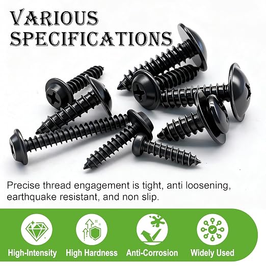 mxuteuk 280PCS Automotive Screws Kit,#8#10#12#14 Phillips Head Automotive Body Self Tapping Screws(24 Size)