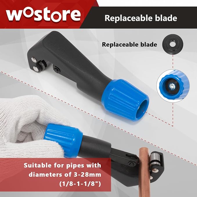 Wostore Flaring Swage Tool Kit for Copper Plastic Aluminum Pipe With Tubing Cutter & Ratchet Wrench