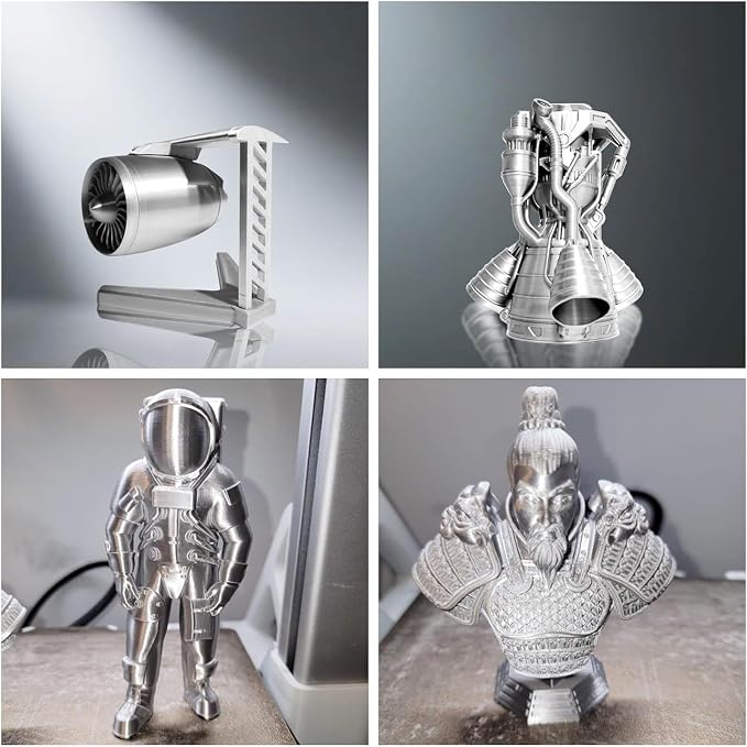 Silk PLA 3D Printer Filament 1.75mm Filajoy3D 3D Printing Filament 1KG Dimensional Accuracy +/- 0.03mm for Most FDM 3D Printers Silver
