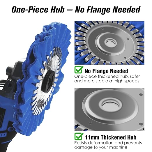 8" Airway Buffing Wheel, 9Pcs Aluminum Wheel Polishing Kit in Diameter 5/8 inch Arbor Hole, Polishing Compound and Aluminum Metal Polishing Wheel Kit for Angle Grinder Mirror Finish