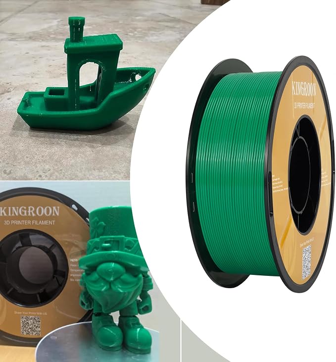 Kingroon High Speed PETG 3D Printer Filament 1.75mm, 3D Printer Rapid Filament for 30-600mm/s Hyper Printing Filament, Dimensional Accuracy +/- 0.03 mm, 1kg Plastic Spool(2.2lbs) (Green)