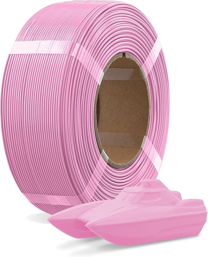 OVERTURE Refill PETG 1.75mm Spoolless 3D Printer Filament, 1kg (2.2lb) Refilament for Bambu Lab Reusable Spool, Accuracy +/- 0.02 mm, Fit Most FDM 3D Printers(Pink)