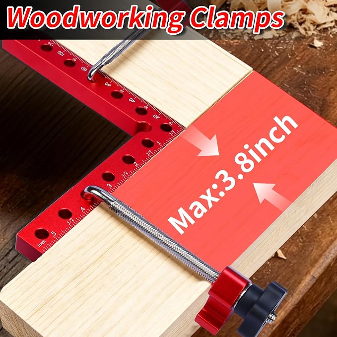 4PCS 5.5" 90° CNC Aluminum Corner Clamps for Woodworking Heavy-duty, Precise 90° alignment, for cabinets, frames, drawers, furniture, Includes storage case
