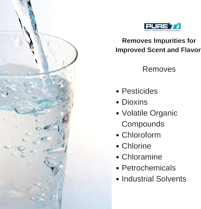 PureT UDF-10W, 10"x2.5" GAC Carbon Filter - NSF Certified - Reverse Osmosis Water Filter, Lifetime of 1 Year (3 Pack)