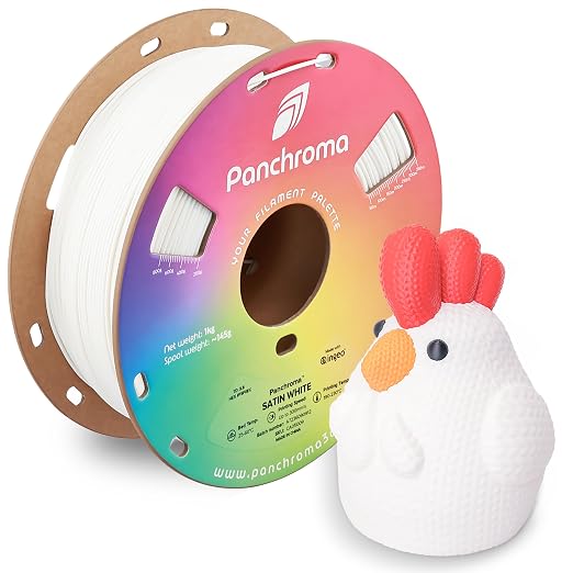 Polymaker Panchroma Satin PLA Filament 1.75mm for 3D Printing, 1kg, White | Neatly Wound, Semi-Matte PLA, Easy Print & Smooth Feeding, Compatible with Bambu Lab & Most 3D Printers