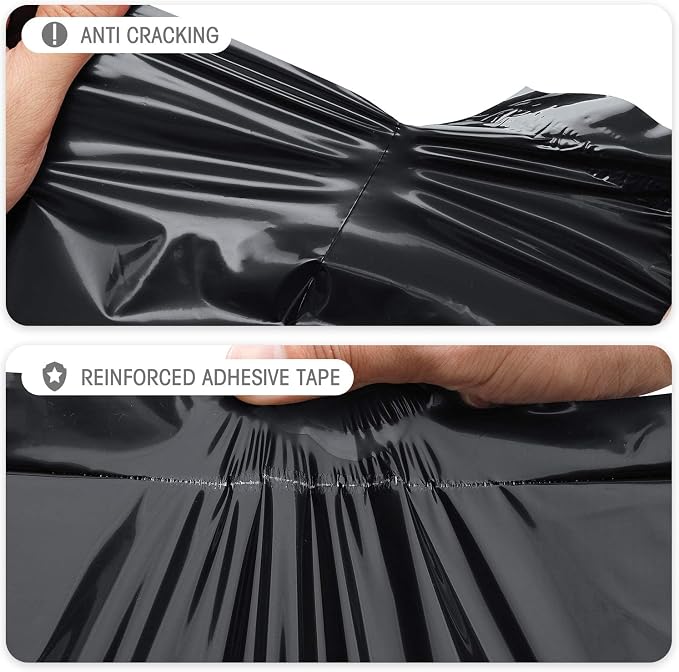 Fuxury 2000 Pcs 19x24" Poly Mailers,Waterproof Mailing Envelopes for Clothing, Strong Adhesive Poly Shipping Postage Bags for Small Business(Black)