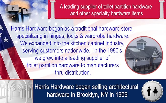TP 1100 Toilet Partition Die Cast Zamac Complete Inswing Door Hardware Set, 1 in. Door 1-1/4 in. Pilaster