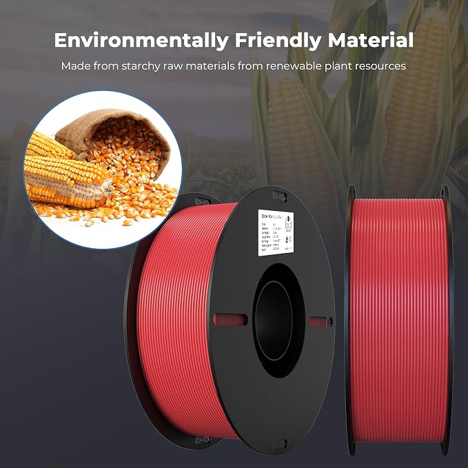 Creality PLA Filament 1.75mm Bundle 2KG, High Precision +/-0.02mm 3D Printer Filament, Consistent Extrusion, Smooth Printing, 2 Pack 1KG Spool,Fits for Most FDM 3D Printers(Red*2)