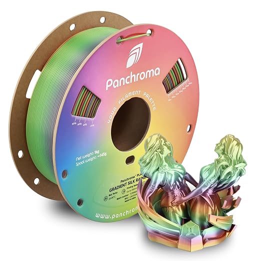 Polymaker Panchroma Gradient Silk PLA Filament 1.75mm, 1kg, Rainbow | Neatly Wound, High-Gloss Finish PLA, Easy Print & Smooth Feeding, Compatible with Bambu Lab & Most 3D Printers