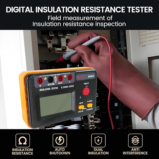 EITAI3440A Digital Insulation Resistance Meter Tester, 0.25MΩ-10GΩ, AC 0V-600V, Manufacturer Direct Sales, Megohmmeter, Megger Tester, Ground Resistance Meter